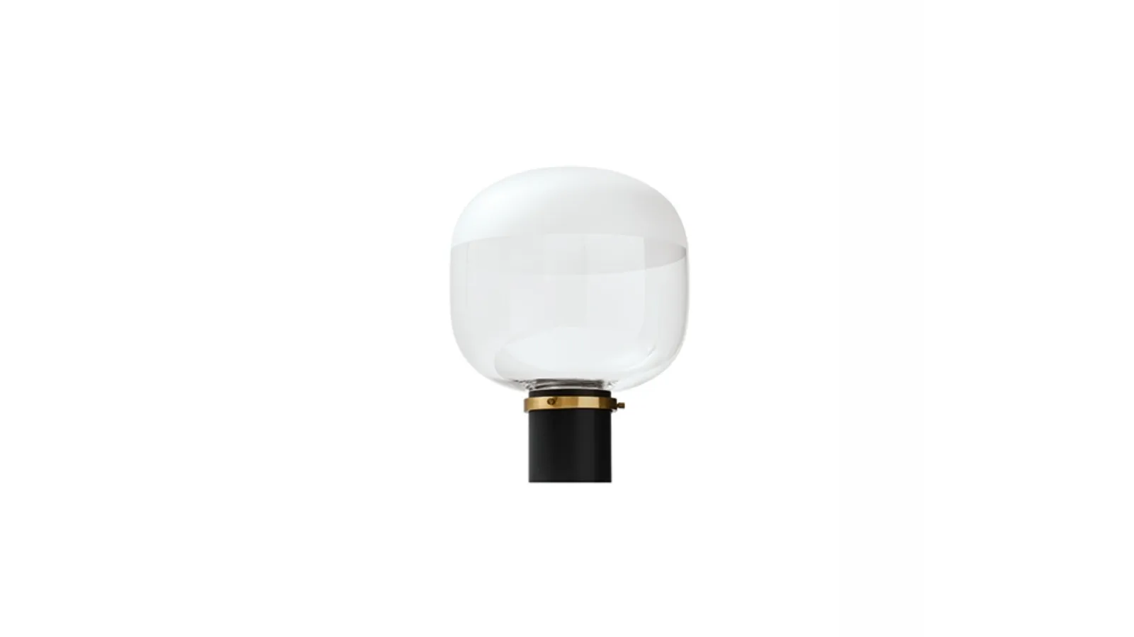 Lampada da tavolo con diffusore in vetro trasparente e satinato e base in metallo finitura Nero e Oro Ghost Tavolo di Midj