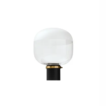 Lampada da tavolo con diffusore in vetro trasparente e satinato e base in metallo finitura Nero e Oro Ghost Tavolo di Midj