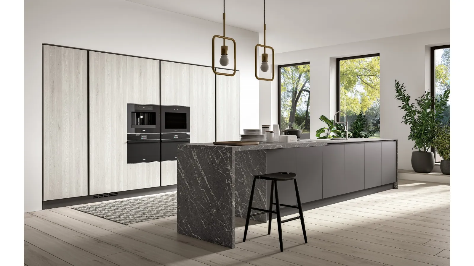 Cucina Moderna con isola Azimut composizione 06 di Essebi